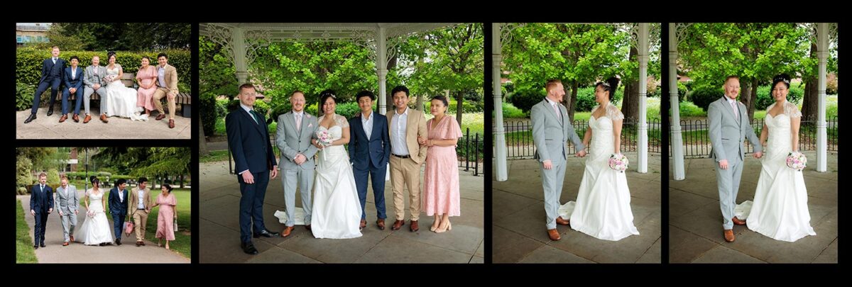 wedding photos in Basingstoke war memorial park